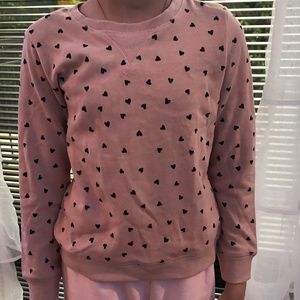 Pink Heart Crew Neck